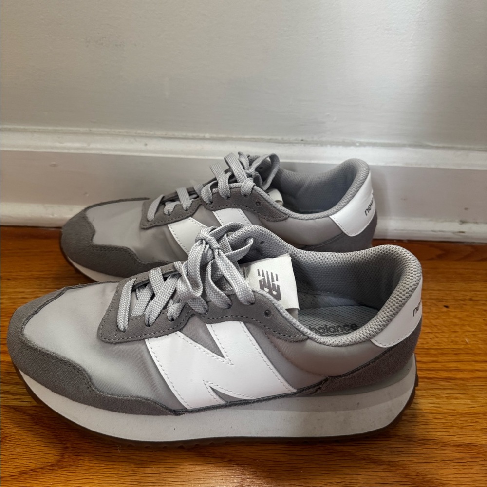 New Balance Gray & White Casual Lifestyle Sneakers